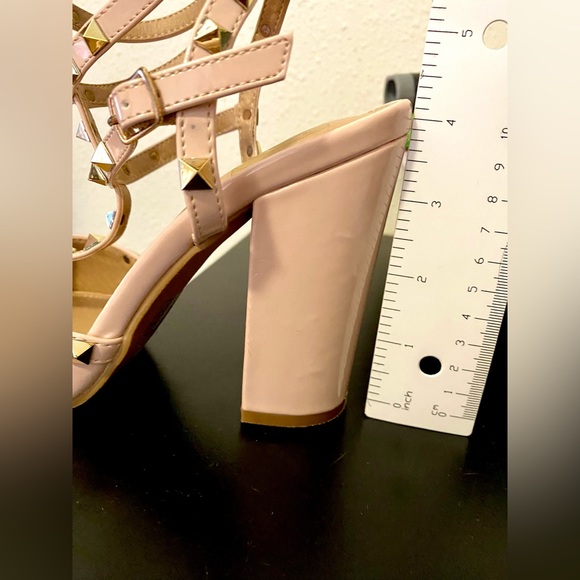 NEW FAHRENHEIT STRAPPY STUDDED PUMPS,RED 8-8.5 - Picture 7 of 8